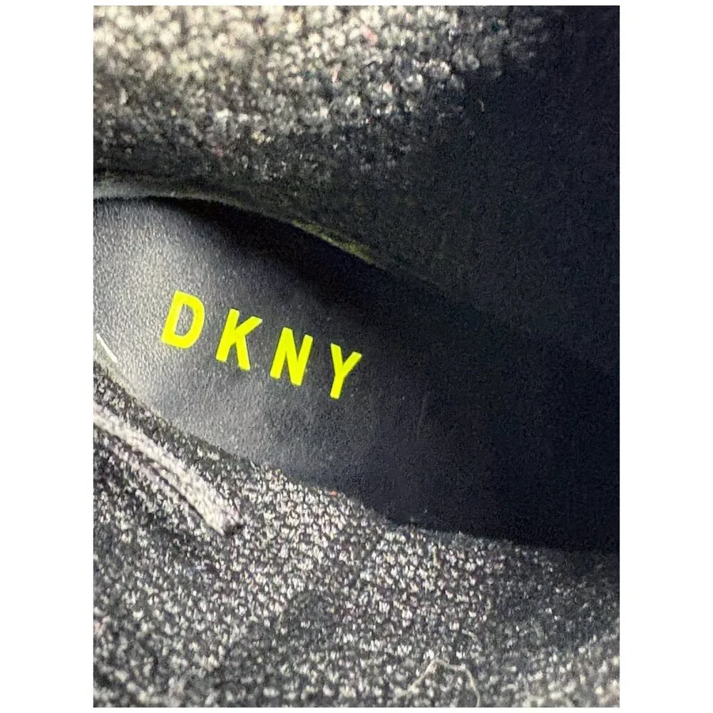 DKNY Tammy‎ Black Knit Logo Chunky Platform Bootie